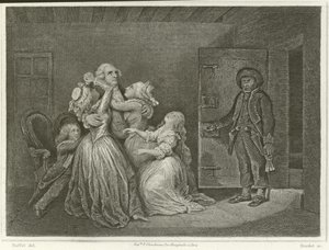 Ludwik XVI i jego rodzina (rycina) autorstwa Denis Auguste Marie (after) Raffet