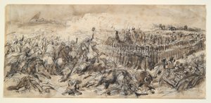 Scena bitwy (Badanie dla 2. Lekkiej Kawalerii odpierającej atak Arabów) autorstwa Denis Auguste Marie Raffet