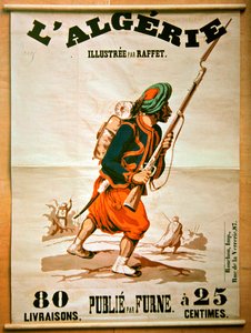 Plakat księgarni reklamujący serię publikacji o Algierii, 1843