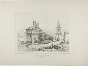Kościół i wieża Trzech Świętych, Jassy, Modawie, 19 lipca 1837 r. autorstwa Denis Auguste Marie Raffet