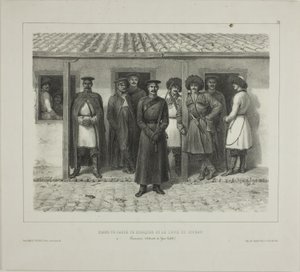 Kozacka ochrona linii, Kubań, Taman, Détroit de Yéni-Kaleb, 9 października 1837 r. autorstwa Denis Auguste Marie Raffet