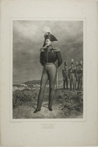 Jego Wysokość Mikołaj I, Cesarz Wszechrosji, obóz w Wosnessensku, 6 października 1837 r. autorstwa Denis Auguste Marie Raffet