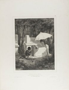 Portret Jugudy Kazaza, Misiza, pracującego jako rzeźbiarz grobowy w dolinie Jozafata, niedaleko Tchioufout-Galeh, Krym autorstwa Denis Auguste Marie Raffet