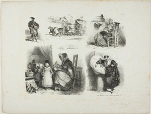 Arkusz szkiców autorstwa Denis Auguste Marie Raffet