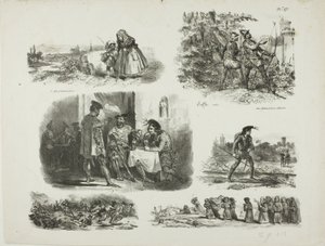 Arkusz szkiców autorstwa Denis Auguste Marie Raffet
