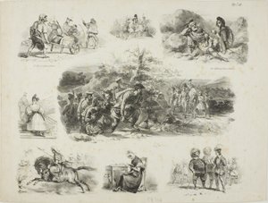 Arkusz szkiców autorstwa Denis Auguste Marie Raffet