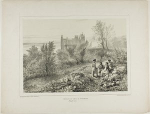 Zamek hrabiego Woronzowa, Ałupka, Krym, 12 sierpnia 1837 r. autorstwa Denis Auguste Marie Raffet