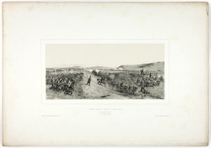 Armia francuska przybywa do Maglianelli, z Pamiątek Włoch: Wyprawa do Rzymu autorstwa Denis Auguste Marie Raffet