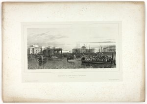Lądowanie armii francuskiej w Civita-Vecchia, 25 kwietnia 1849, z Pamiątek Włoch: Wyprawa do Rzymu autorstwa Denis Auguste Marie Raffet