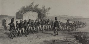Rekruci tureccy pod Smyrną, 10 listopada 1837 r. autorstwa Denis Auguste Marie Raffet