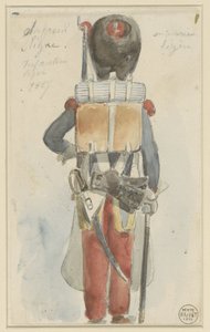 Studia mundurowe Saper linii. Lekka piechota 1827 (tytuł na obiekcie) autorstwa Denis Auguste Marie Raffet