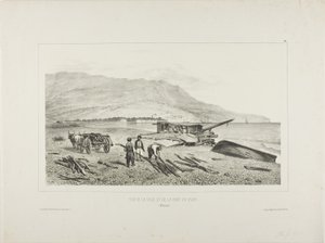 Widok na wioskę i zatokę Jałty na Krymie, 15 sierpnia 1837 r. autorstwa Denis Auguste Marie Raffet