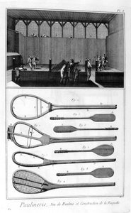 Prawdziwy tenis i budowa rakiet, 1751-1777 autorstwa Denis Diderot