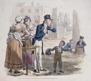 Sprzedawca pieczonych ziemniaków, 1821 autorstwa Denis Dighton