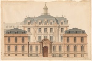 Rysunek prezentacyjny hotelu de Camondo autorstwa Denis Louis Destors
