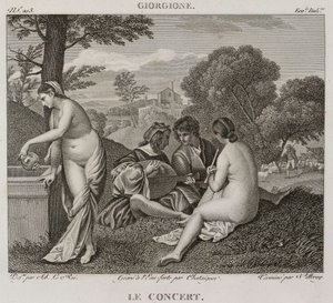 Denis-Sébastien Leroy, Antoine-Claude-François Villerey i Chataigner - Koncert według Giorgione - 1802-1815 autorstwa Denis Sebastien Leroy