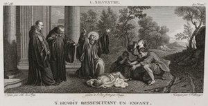 Denis-Sébastien Leroy, Antoine-Claude-François Villerey et Coiny - Saint Benoît reanimujący dziecko, według Louisa de Silvestre - 1802-1815 autorstwa Denis Sebastien Leroy