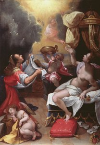 Danae (olej na płótnie) autorstwa Denys Calvaert or Calvart