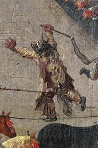 Triumf arcyksiężnej Izabeli w Ommeganck w Brukseli, 31 maja 1615, fragment postaci diabła w kostiumie, 1615 autorstwa Denys van Alsloot