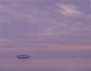 Łódź rybacka na jeziorze Vembanad, Kerala autorstwa Derek Hare