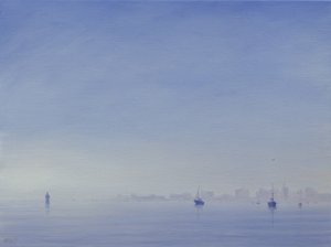 Port Mumbai (olej na płótnie) autorstwa Derek Hare