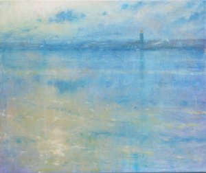 Sztokholmska panorama, Riddarfjärden, 2016 (olej na płótnie) autorstwa Derek Hare
