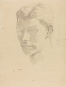 Portret mężczyzny, ok. 1906-08 (ołówek na papierze) autorstwa Derwent Lees