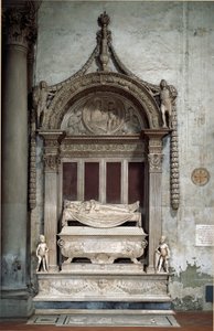 Grób Carlo Marsuppini (1399-1453), kanclerza Republiki Florenckiej, wykonany przez Desiderio da Settignano (ok. 1430-1464), ok. 1453. Florencja, Chiesa di Santa Croce