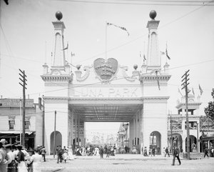Wejście do Luna Park, Coney Island, Nowy Jork autorstwa Detroit Publishing Co.