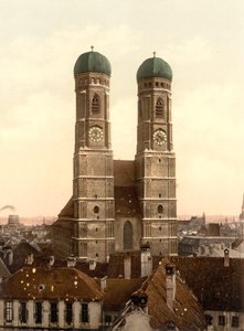 Frauenkirche, Monachium, Bawaria, Niemcy, Photochrome Print, c.1900 autorstwa Detroit Publishing Co.