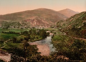 Z Aberglasyn, Beddgelert, Walia, ok. 1890-1900 (odbitka fotochromowa) autorstwa Detroit Publishing Co.