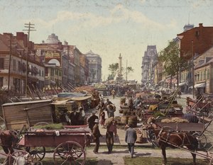 Plac Jacquesa Cartiera, Montreal, 1901 autorstwa Detroit Publishing Co.