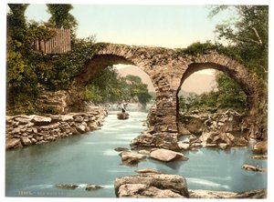 Stary most Weir. Killarney, hrabstwo Kerry, Irlandia, ok. 1890-1900 (fotochrom) autorstwa Detroit Publishing Co.
