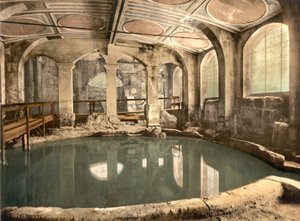 Łaźnie rzymskie i opactwo, Circular Bath, Bath, ok. 1890-1900 (odbitka fotochromowa) autorstwa Detroit Publishing Co.