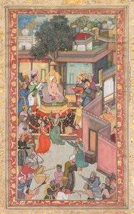 Ceremonia obrzezania synów Akbara, obraz 126 z Akbar-nama Book of Akbar…, c. 1602-3. autorstwa Dharam Das