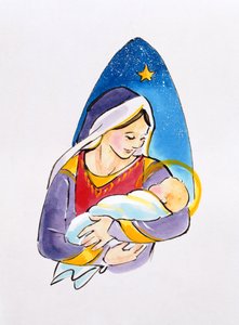 Madonna z Dzieciątkiem, 1996 (wc) autorstwa Diane Matthes