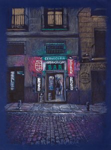 Bar Arganzuela, 2025 (akryl i ołówek na płótnie)