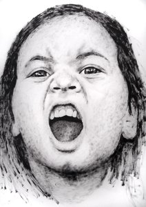 Clara (seria Kids), 2008 (akryl na papierze)