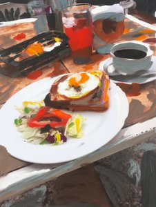 Desayuno intervenido, 2018 (obraz na fotografii)