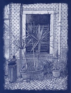 Narożnik w Lizbonie (A), 2025 (tusz na tkaninie) autorstwa Diego Beyro