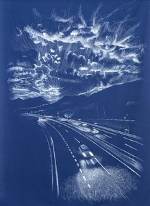 Leaving Castro-Urdiales, 2024 (akryl na tkaninie) autorstwa Diego Beyro