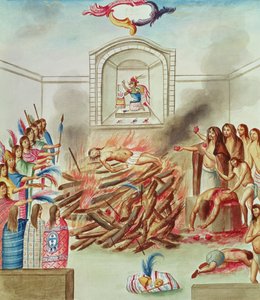 Tom 3 k. 132, Ofiara z ludzi, z „Teatro de la Nueva Espana”, koniec XVIII wieku autorstwa Diego Garcia Panes y Avellan