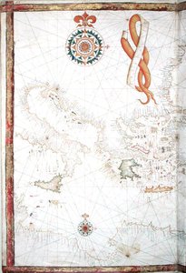 Włochy, Grecja i Cyklady, fragment atlasu świata, 1565
