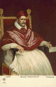 Portret papieża Innocentego X (kolor lito) autorstwa Diego Rodriguez de Silva y (after) Velazquez