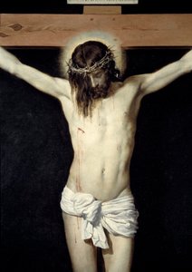 Chrystus krzyżuje szczegóły. Obraz Diego Rodrigueza de Silva y Velasquez (1599-1660) autorstwa Diego Velázquez