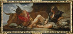 Merkury i Argos ... (obraz na płótnie) autorstwa Diego Rodriguez de Silva y Velazquez
