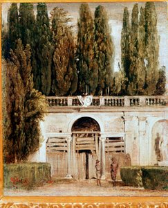 Widok na ogród willi Medici (olej na płótnie, ok. 1649 r.) autorstwa Diego Velázquez