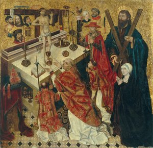 Msza św. Grzegorza Wielkiego autorstwa Diego de la Cruz