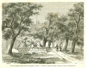 Widok na dziedziniec dawnego Obserwatorium Jezuickiego w Pekinie (Pekin), Chiny. Grawer Lancelot, w „”Le Tour du Monde, Nouveau journal des Voyages””, pod redakcją Edouarda Chartona, Paryż autorstwa Dieudonne Auguste Lancelot