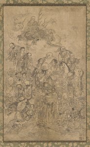 A Group of Luohan autorstwa Ding Yunpeng